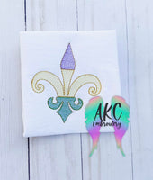 fleur de lis embroidery design, mardi gras embroidery design, 3 part fleur de lis embroidery design, sketch embroidery design, sketch mardi gras design