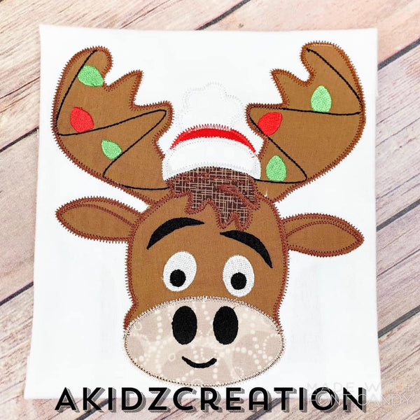 moose embroidery design, christmas embroidery design, winter embroidery design, christmas lights embroidery design, winter hat embroidery design, moose embroidery