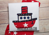 tug boat embroidery, boat embroidery, vehicle embroidery, transportation embroidery, tug boat applique, 