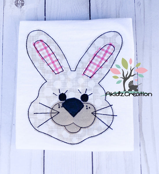 bunny embroidery design, girl bunny embroidery design, applique easter embroidery design