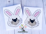 bunny embroidery design, girl bunny embroidery design, boy bunny embroidery design, easter embroidery design, applique, bean stitch applique