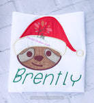 sloth applique, christmas sloth applique, christmas sloth embroidery design, sloth embroidery design, christmas embroidery, christmas applique