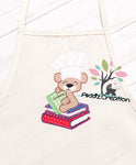 cooking bear embroidery design, cook book embroidery design, chef hat embroidery design, chef embroidery design, bear embroidery design, bear applique, cook book applique, applique, machine embroidery applique, machine embroidery bear applique