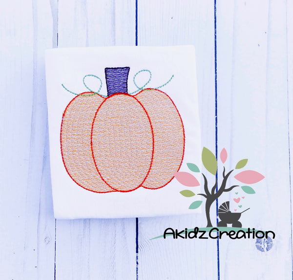 Pumpkin Sketch Machine Embroidery Design 