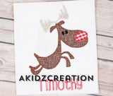 reindeer embroidery design, deer embroidery design, applique, christmas embroidery design, running reindeer embroidery, running deer embroidery,
