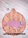 shark ornament embroidery design, girl shark ornament embroidery design, ornament embroidery design, in the hoop ornament embroidery design, shark embroidery, 