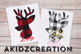 deer embroidery design, reindeer embroidery design, christmas embroidery design, buck embroidery design, antler embroidery, doe embroidery design