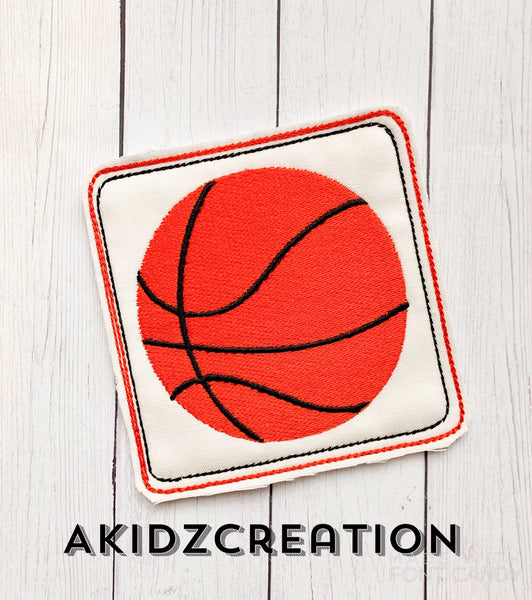 basketball embroidery, in the hoop embroidery, coaster embroidery design, machine embroidery coaster design, sports embroidery