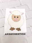 lamb embroidery design, sheep embroidery design, applique, akidzcreation, lamb applique, sheep applique, animal embroidery