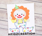 circus clown applique, applique, clown applique, clown embroidery design, clown embroidery pattern, machine embroidery clown, 