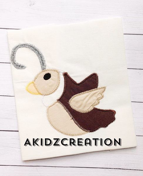 quail applique, applique, quail embroidery, bird embroidery, zig zag applique, animal embroidery