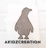 sketch penguin embroidery design, penguin design, silhouette embroidery design, animal embroidery, penguin embroidery, zoo animal embroidery
