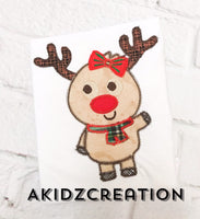 reindeer embroidery design, girl reindeer embroidery design, doe embroidery design, deer embroidery design, buck embroidery design, christmas embroidery design, christmas reindeer embroidery design, 