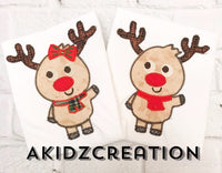 reindeer embroidery design, girl reindeer embroidery design, doe embroidery design, deer embroidery design, buck embroidery design, christmas embroidery design, christmas reindeer embroidery design, 