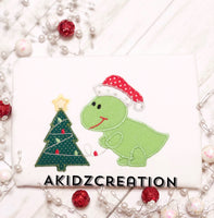 christmas embroidery design, christmas tree embroidery design, christmas tree with lights embroidery design, dino embroidery design, dinosaur embroidery design, santa hat embroidery design