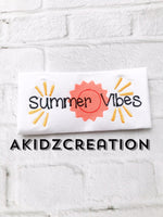 summber vibes embroidery design, sun embroidery design, akidzcreation