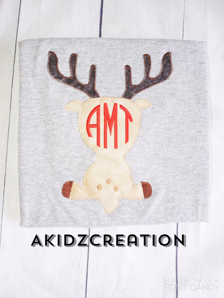 reindeer embroidery design, reindeer back embroidery design, machine embroidery design, christmas embroidery, deer embroidery, deer backside embroidery design, antler embroidery design