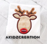 reindeer face embroidery design, reindeer embroidery design, christmas embroidery design, deer embroidery design