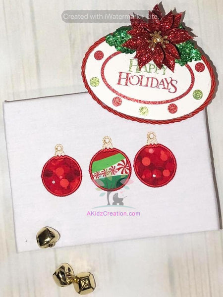 Christmas Ornament Applique Trio 2019