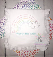 quick stitch rainbow embroidery design, rainbow embroidery design, vintage rainbow embroidery design, rainbow baby embroidery design, clouds embroidery design