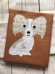 papillion embroidery, dog embroidery, machine embroidery