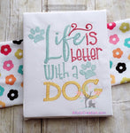 dog embroidery, dog saying , sketch embroidery, paw print embroidery