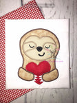 sloth, boy sloth, valentine day design, applique design, akidzcreation