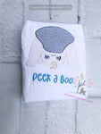 baby embroidery design, peek a boo embroidery design, diaper embroidery design