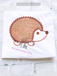 hedgehog applique, applique, embroidery, hedgehog embroidery, hedgehog applique