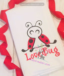 ladybug embroidery, bug embroidery, bug applique, ladybug applique, spring embroidery, spring applique