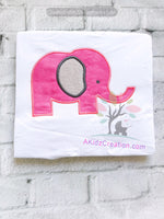 elephant applique, applique design, elephant embroidery, animal embroidery