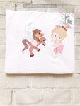 girl and her fairy horse, sketch horse, sketch girl, Pegasus embroidery
