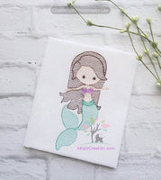 mermaid embroidery, sketch mermaid, sketch little mermaid, 