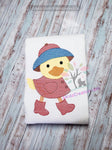 sketch design, rain duck embroidery, duck embroidery design, rubber ducky embroidery