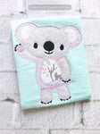 koala embroidery, koala applique, zoo animal embroidery, animal embroidery, zig zag koala applique, vintage koala embroidery design