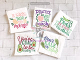 dont kale my vibe embroidery design, practice what you peach, it takes two to mango, you guac to be kidding me, peas be kind, embroidery design, machine embroidery design, farmer market embroidery design, akidzcreation