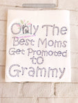 only best moms get promoted to grammy, mothers day embroidery design, akidzcreation, machine embroidery design