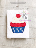 patriotic cupcake, independence day embroidery design, 4th of july embroidery design, 