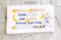 twinkle twinkle little star embroidery design, moon embroidery, star embroidery