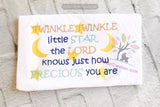 twinkle twinkle little star embroidery design, moon embroidery, star embroidery
