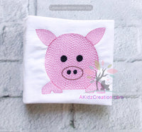 pig peeker embroidery design, embroidery design, sketch pig embroidery, pig embroidery, peeker embroidery