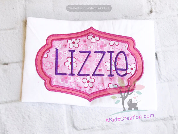 name plate embroidery, name box embroidery, embroidery, akidzcreation, machine embroidery, applique, name plate applique