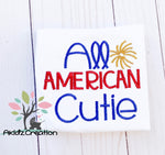 all american cutie embroidery design, patriotic embroidery design, indepedence day embroidery design, 4th of july embroidery design, fire works embroidery design