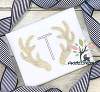 antler monogram embroidery design, antlers embroidery design , applique, machine embroidery antler monogram