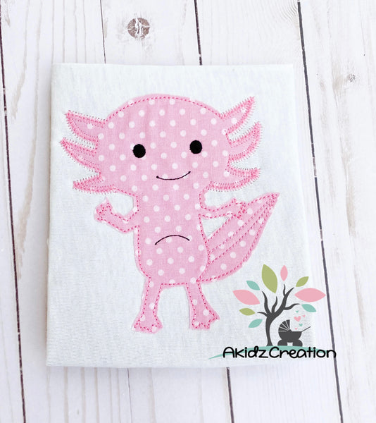axolotl applique embroidery design, axolotl  embroidery design