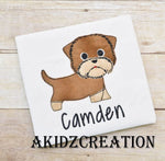 yorkie dog applique, dog applique, applique design, akidzcreation, yorkie puppy applique, bean stitch applique design