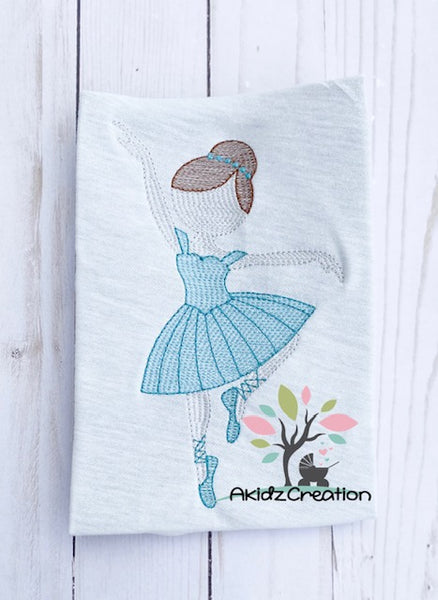 ballerina embroidery design, sketch embroidery design, sketch ballerina embroidery design, dance embroidery design