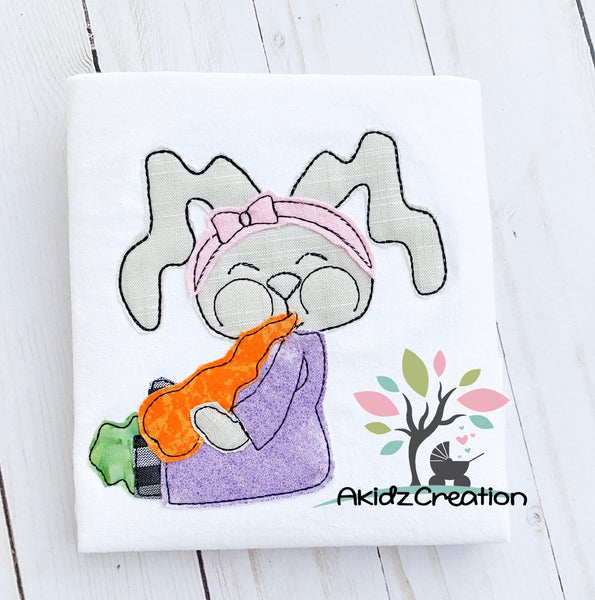 bunny embroidery design, rabbit embroidery design, carrot embroidery design, carrot applique, easter embroidery design, spring embroidery design, bunny with headband embroidery design, bandana bunny embroidery design, bandana rabbit embroidery design