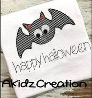 bean stitch applique, applique, machine embroidery bat design, bat embroidery design, halloween embroidery design, bat design