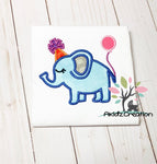 birthday embroidery design, birthday elephant embroidery design, elephant applique, elephant embroidery design, birthday elephant design, animal embroidery design